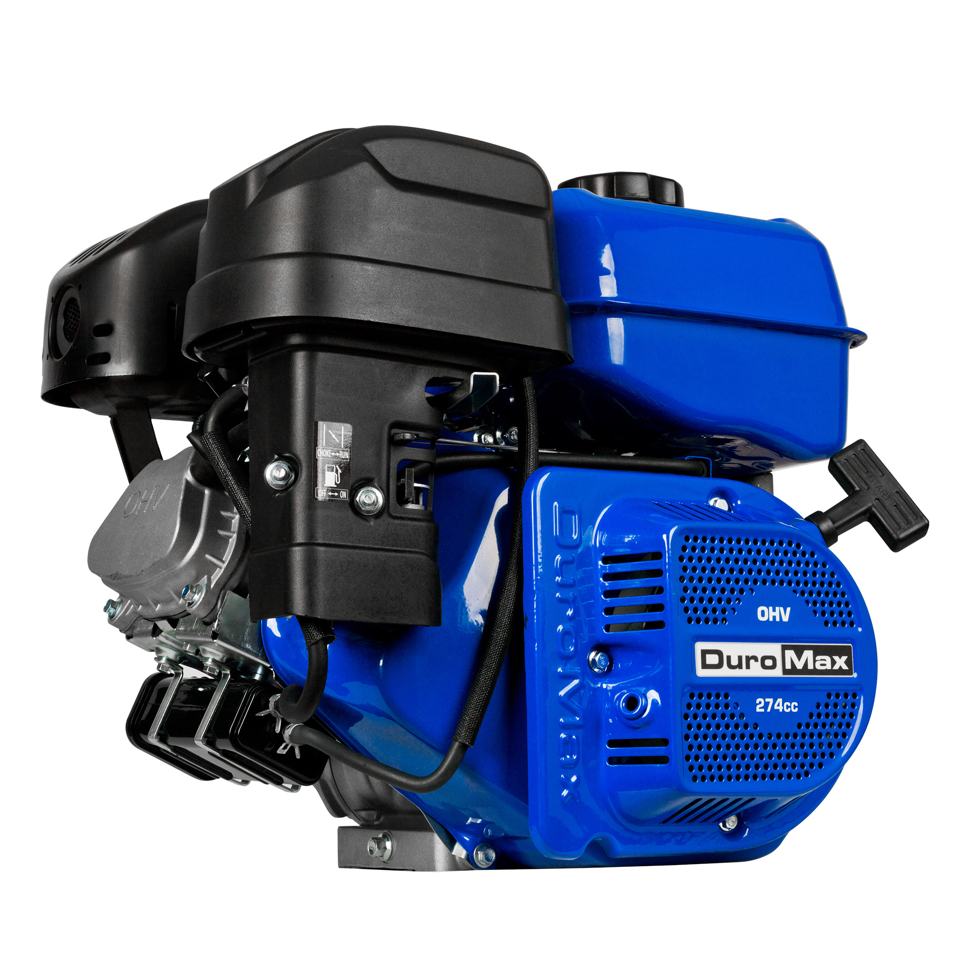 DuroMax, 274cc 1in. Portable Recoil Start Engine, Engine Displacement 274 cc, Engine Type Gasoline Engines, Shaft Diameter 1 in, Model# XP9HP